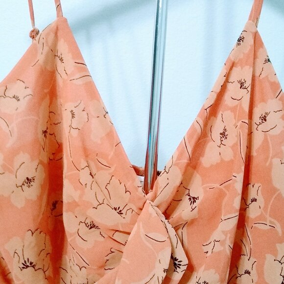 REVOLVE -ASTR -THE LABEL Ruffled Shirred Clay Floral Cami Top Size L - Picture 6 of 16